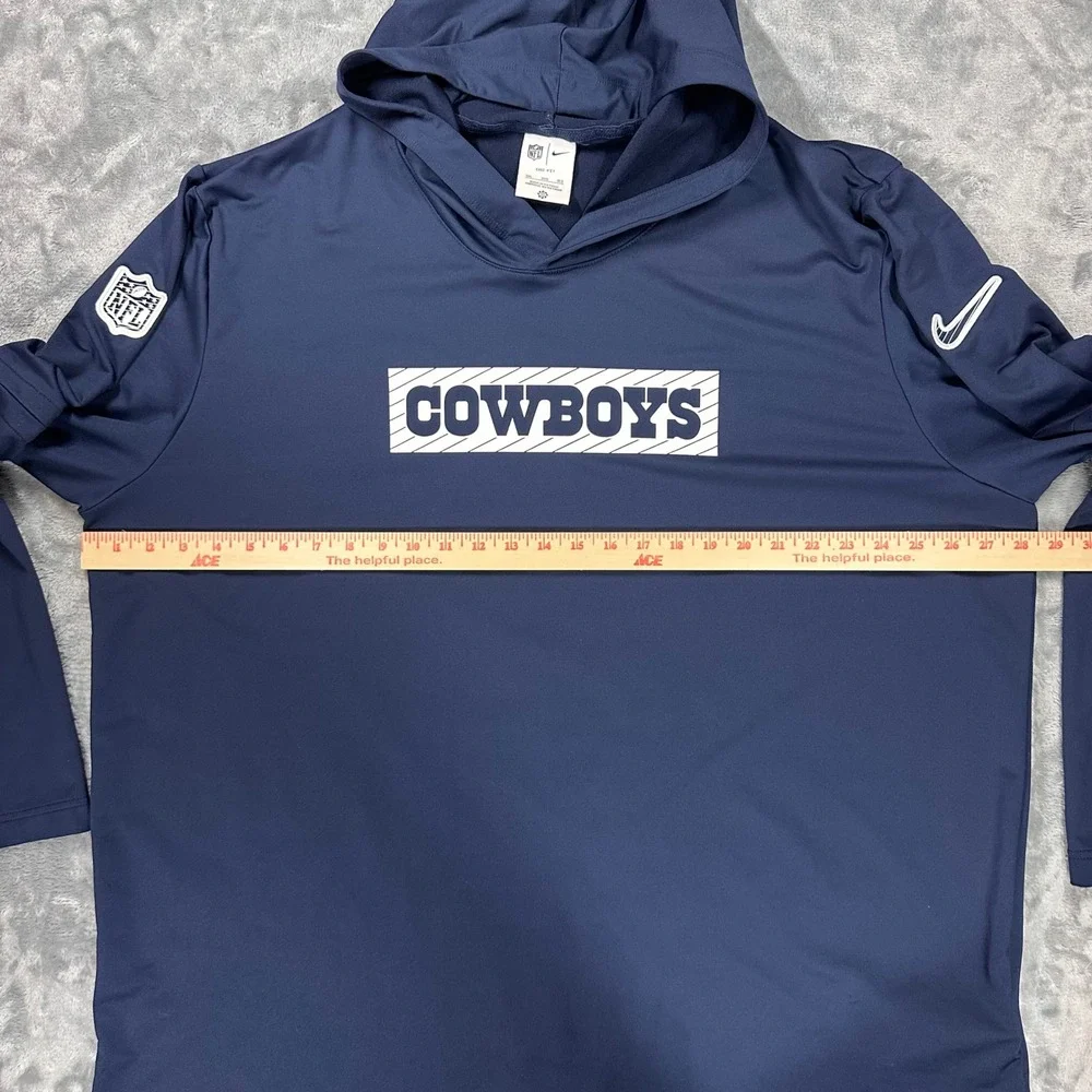 Nike Dallas Cowboys Dri-FIT Hoodie Mens 3XL Navy Blue Training Top 02FC-41S NFL